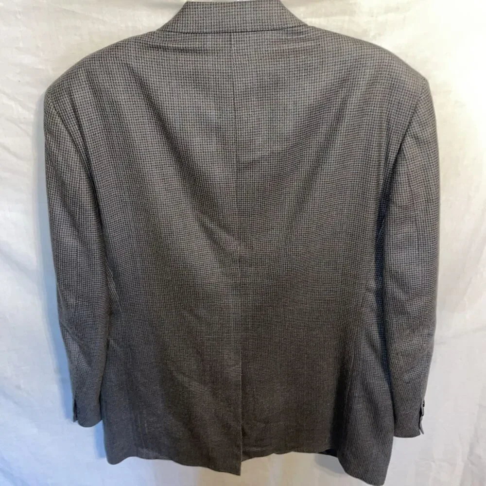 Brooks Brothers 346 Men’s Dress Blazer Size 44L Gray Houndstooth Silk Blend